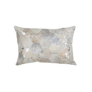 Cuscino decorativo Spark in pelle grigio e argento