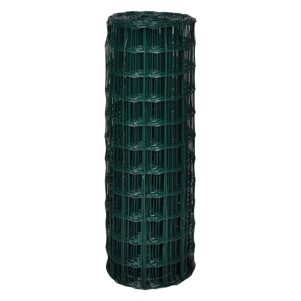Recinzione da Giardino | Recinzione Euro in Acciaio 25x1,7 m Verde