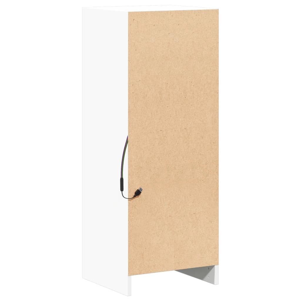 Buffet credenza cassettiera mobiletto mobile contenitore organizer per cucina soggiorno salotto con illuminazione a LED 38 x 34 x 100 cm legno ingegnerizzato bianco 02_0029770