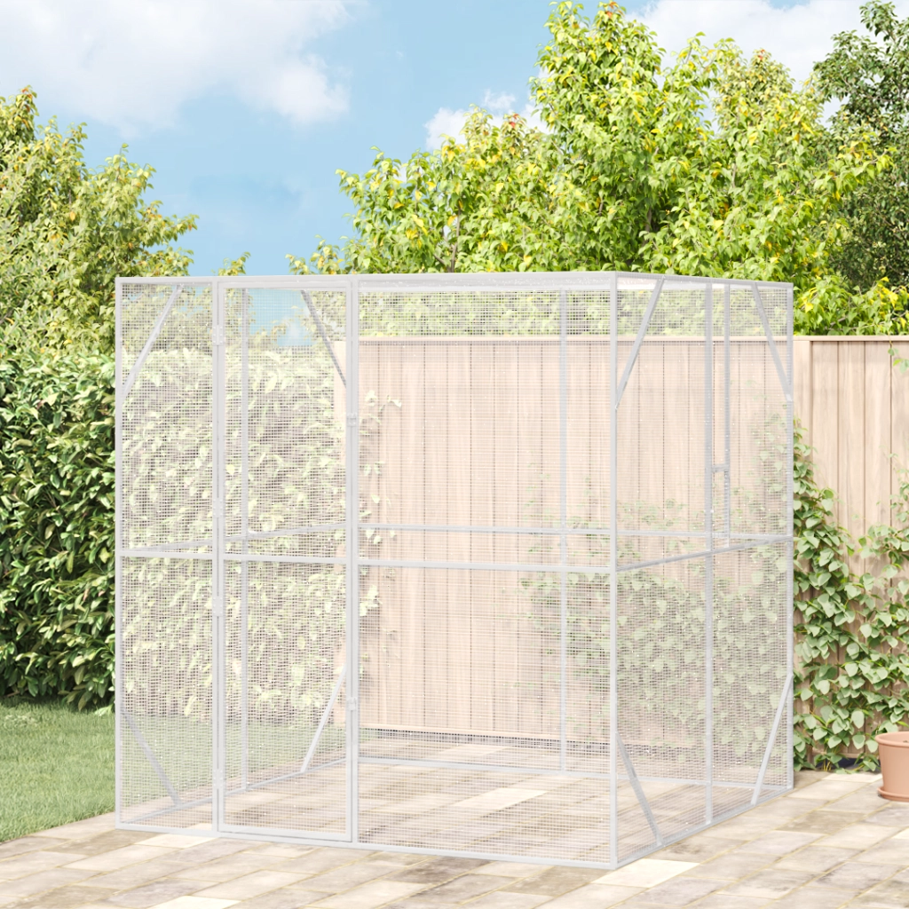 Voliera per Uccelli Antracite 209x202x214 cm Acciaio