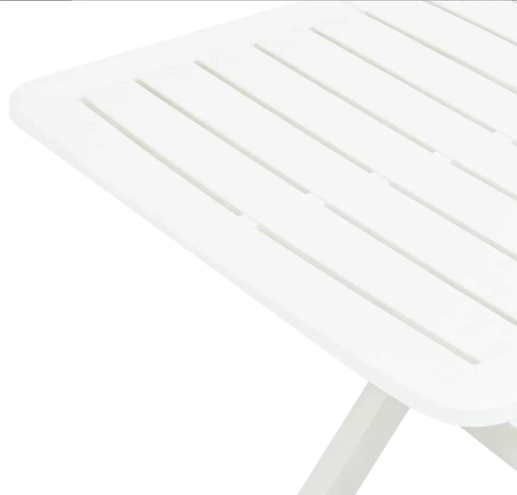 Tavolo Plastica Pieghevole 79x72cm Effetto Legno da Interno E da Giardino colore bianco Tomaino 