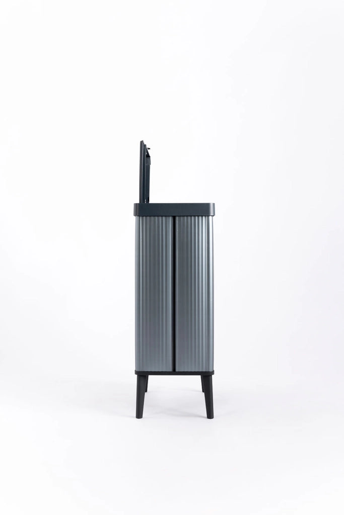 Pattumiera Alta 54L Keter Verto High 43,5x26,5x68,7 cm in Plastica Blu Perla