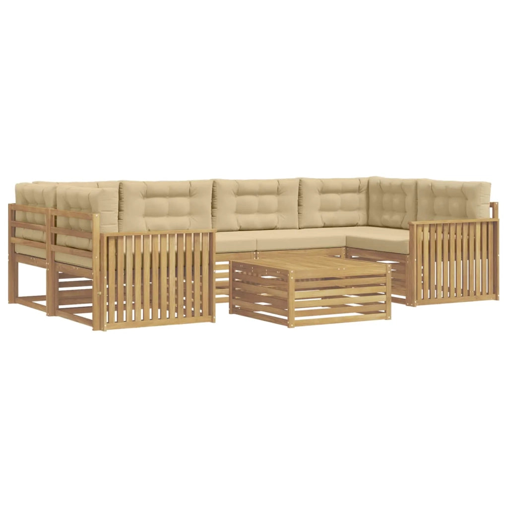 Set di divani da esterno 7 pcs Bianco e Beige 3390123