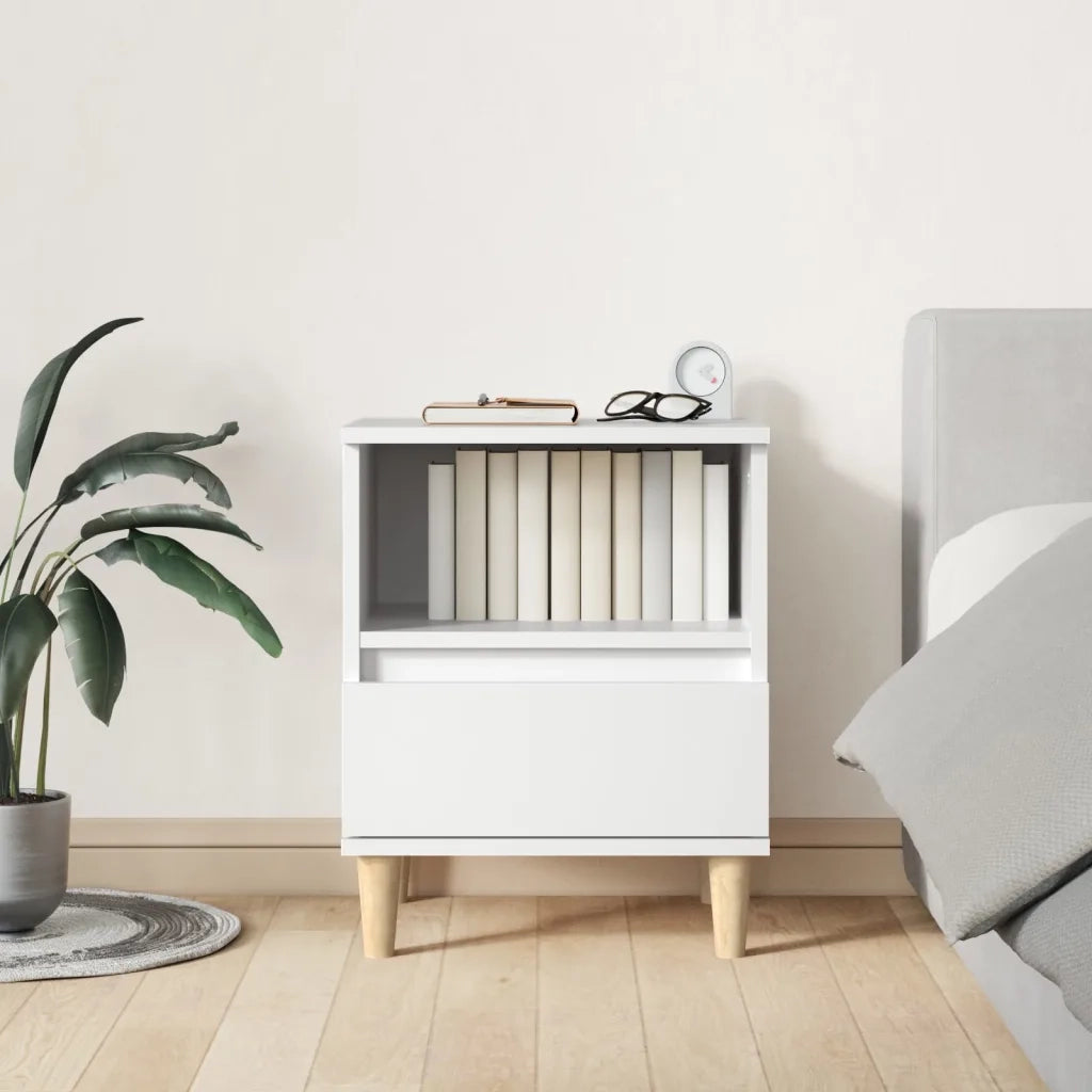 Comodini 2 pz-Set di 2 Tavolino da notte in Bianco 40x35x50 cm 746406