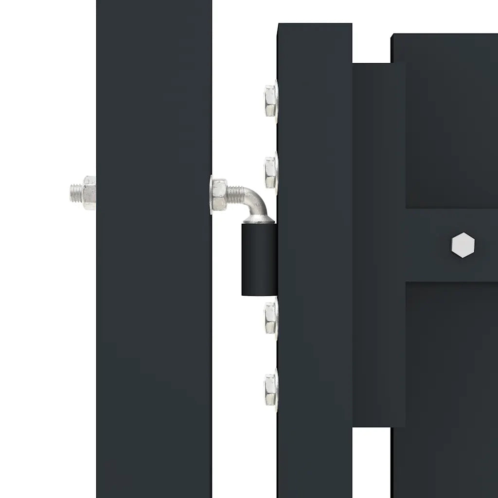 Cancello per Recinzione a doppia Porta in Acciaio 300x100 cm Antracite 146351