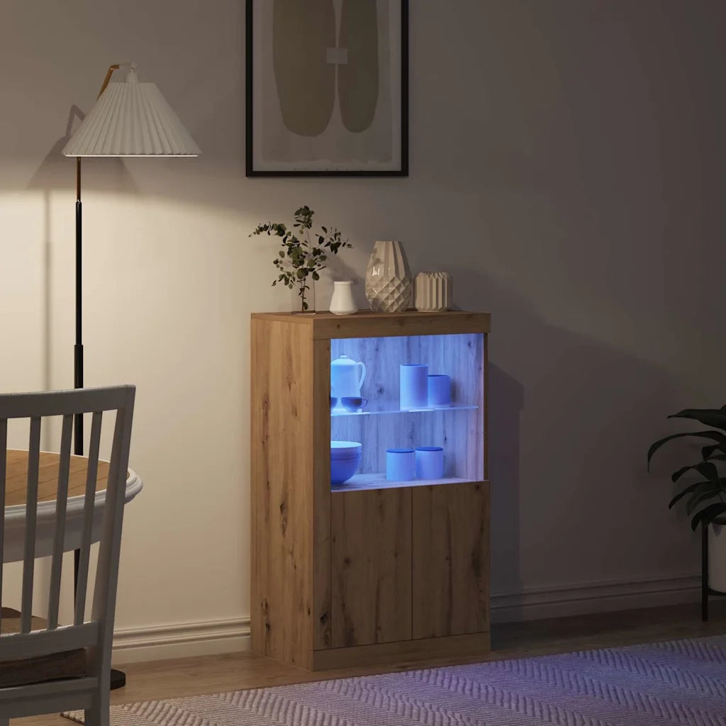 Credenza | Madia LED Rovere artigianale 60,5 x 37 x 100 cm