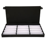 Organizzatore per Occhiali da Sole 15 Compartimenti - Cassetto Multifunzionale in PU Pelle - Resistente - Garanzia di Rimborsamento - Rivestimento Elegante Bianco - Supporto per Occhiali
