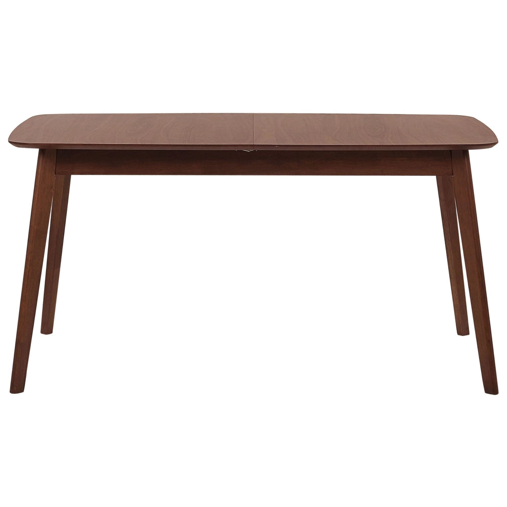 Tavolo da pranzo in noce scuro 120/150 x 75 cm, allungabile con gambe in legno, minimalista scandinavo