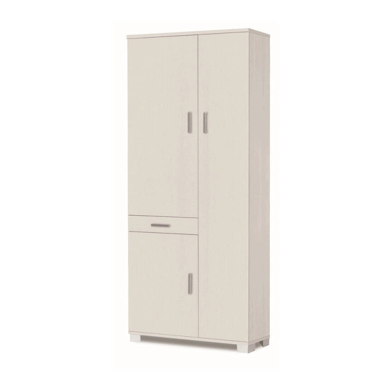Armadio 3 Ante 1 Cassetto Kit Bianco Fiammato cm 77x34x178h - Sarmog