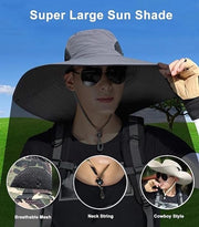Cappello impermeabile per uomini - con bordo largo - protezione UV - cappello pieghevole - cappello per bicicletta e pesca - cappello per uomo - cappello da sole