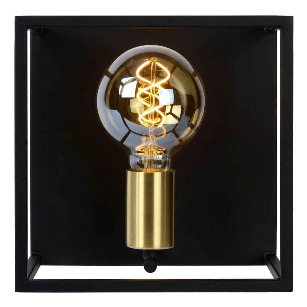 Applique Lucide Ruben in metallo nero/oro E27 40W IP20 22cm