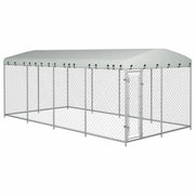 Recinzione con copertura per cani da esterno Ezooza Bullmastiff 800 x 400 x 200 cm di colore metallo