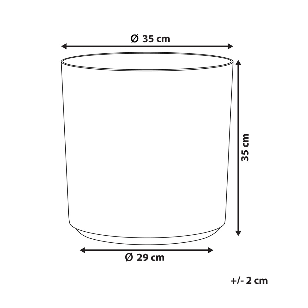 Vaso per piante in fibra grigia argilla 35 x ⌀ 35 cm per esterni interni per tutte le stagioni Glam