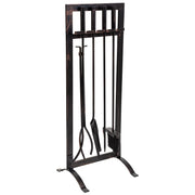 Set attrezzi per camino in metallo nero 5pz 30,5x27x79,5h cm