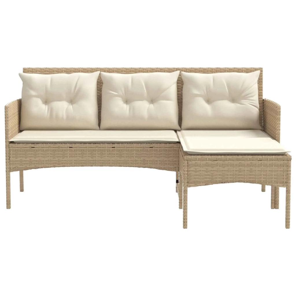 Set Divano da Giardino con cuscino 2 pcs polyrattan