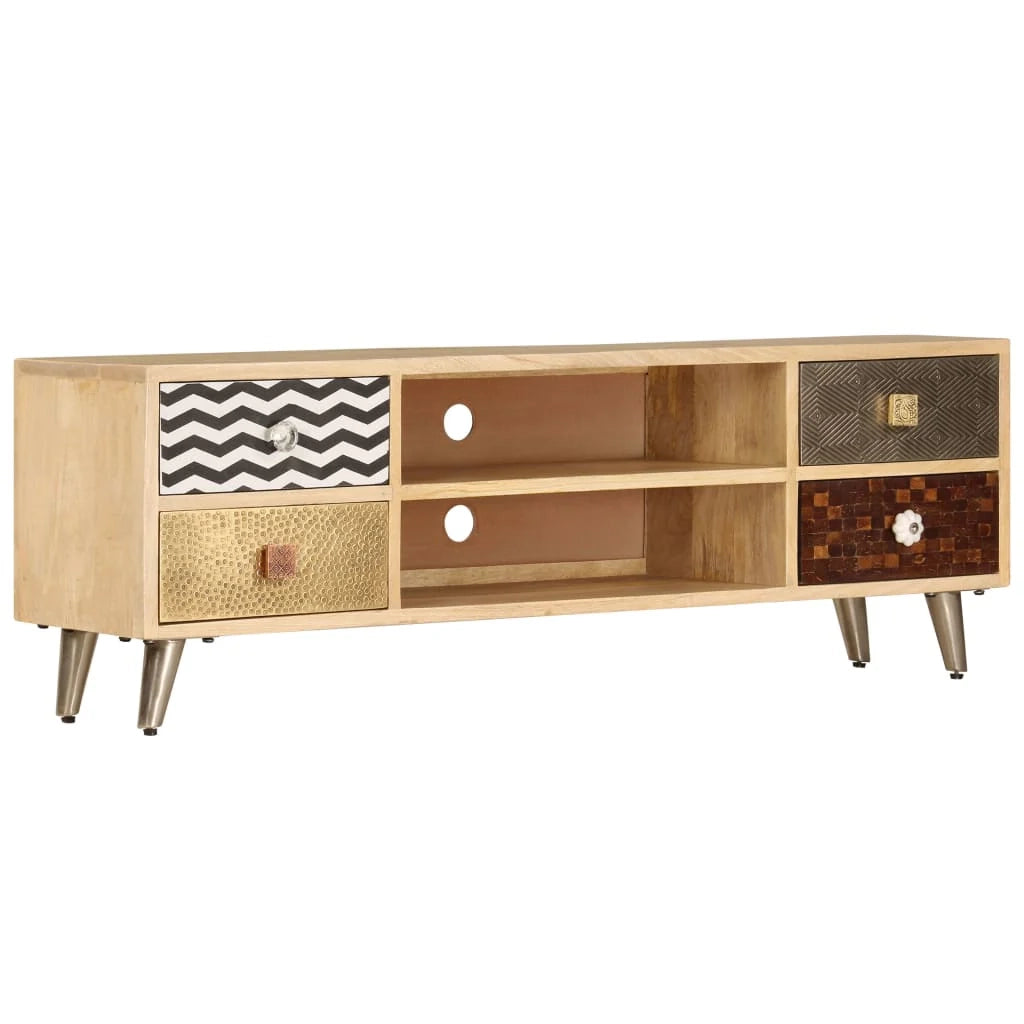 Pratico mobile porta TV/credenza di design 120 cm legno massello di mango 2502285