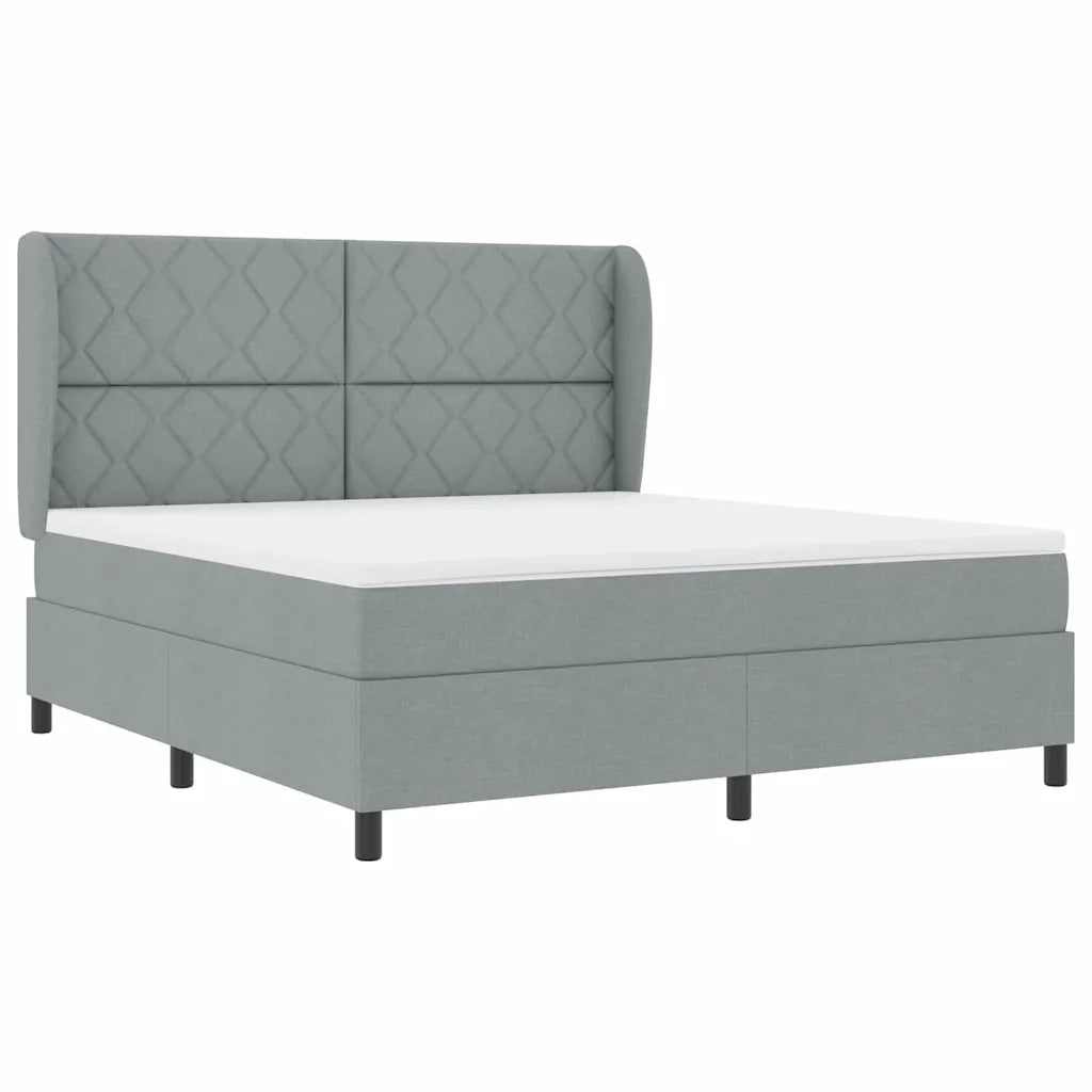 Letto a molle con testiera Grigio chiaro 180 x 200 cm Tessuto 3340641