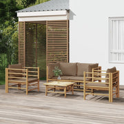 Set Salotto da Giardino 5pz con Cuscini Tortora BambÃ¹cod mxl 77161