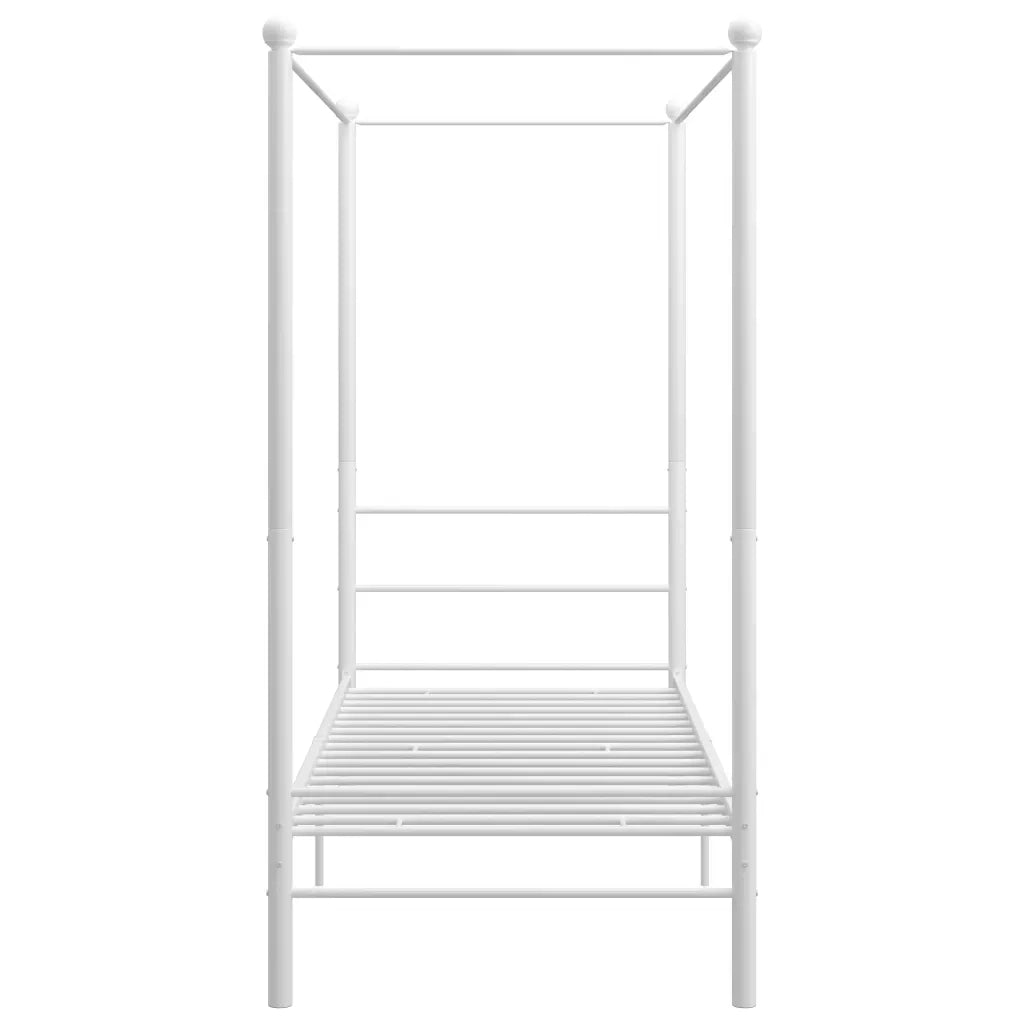 Letto a Baldacchino Bianco in Metallo 100x200 cm cod mxl 64165