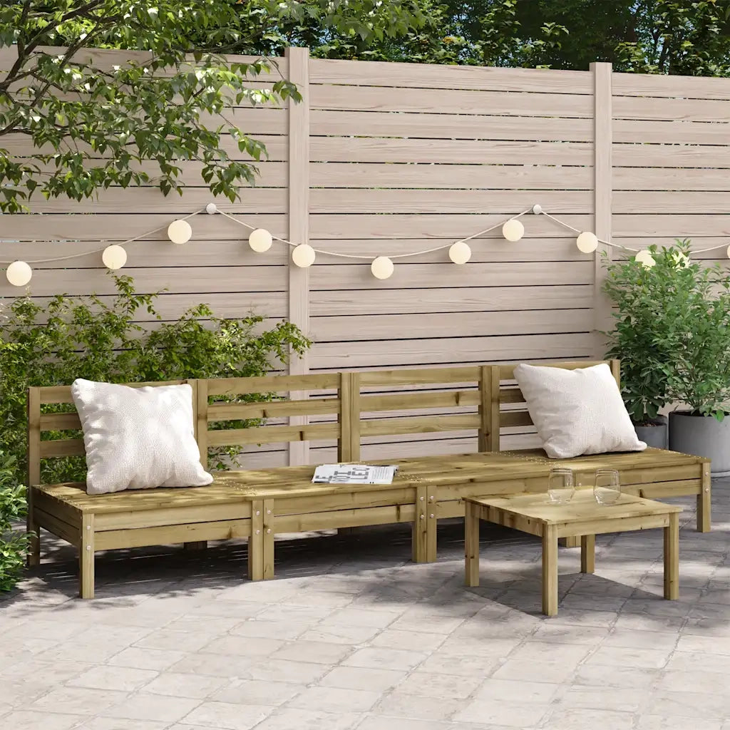 Divano da esterno-Divani Senza Braccioli da Giardino 4pz Legno di Pino Impregnato