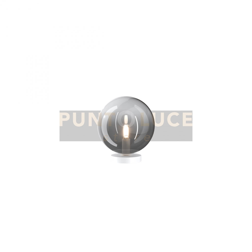 LUMETTO BIANCO 1 LUCE VETRO FUME 1184BI-P-FU