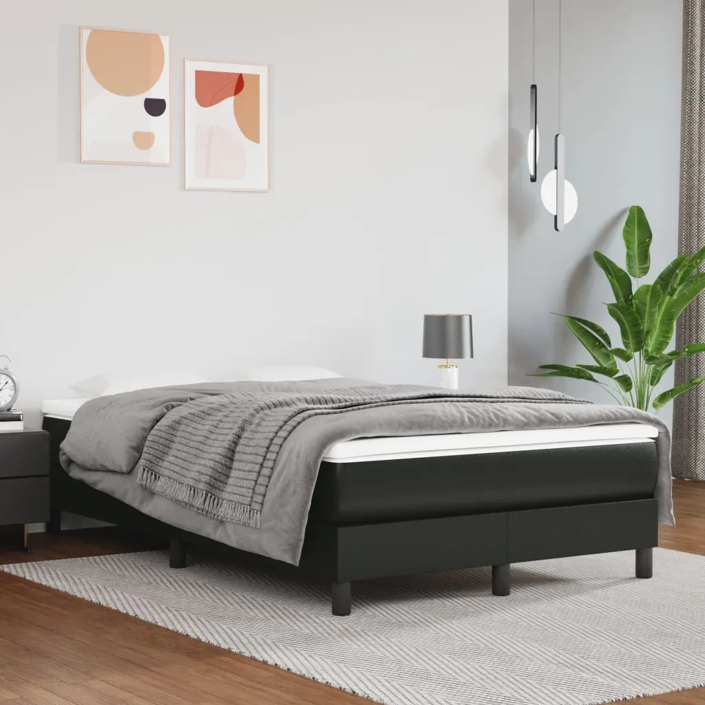 Giroletto a Molle con Materasso Nero 120x190 cm in Similpelle 3269671