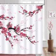 Douchegordijn Kersenbloesem - Acquastato, Antimuffa, 180 x 180 cm, Lavabile con 12 Ganci