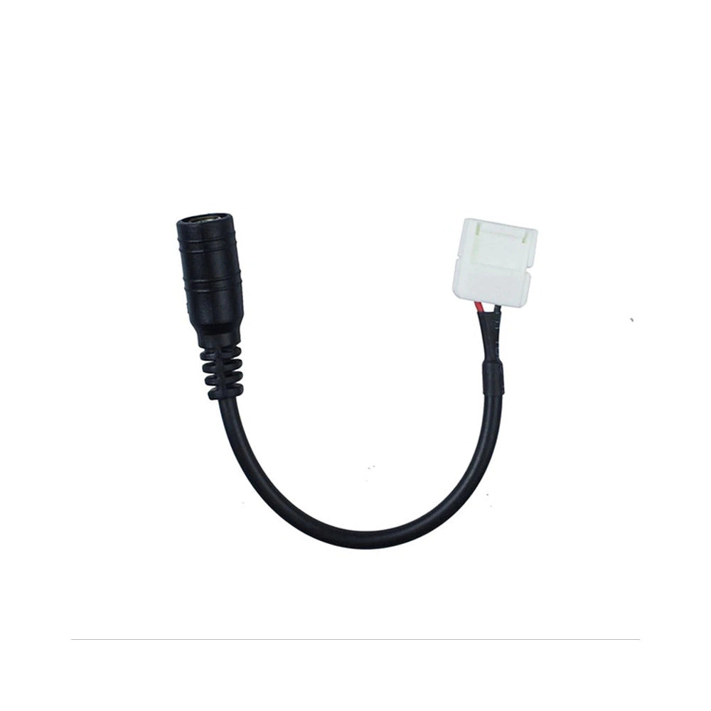 Trade Shop - Connettore A Clip 8mm 2 Pin Per Strip Led 12v Con Cavetto Jack Femmina Da 2,5mm -