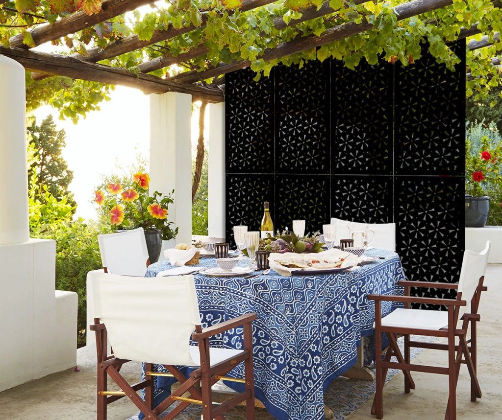 DAISY - Pannello in PVC traforato - Parasole Misura: 98x198 cm, Colore: nero