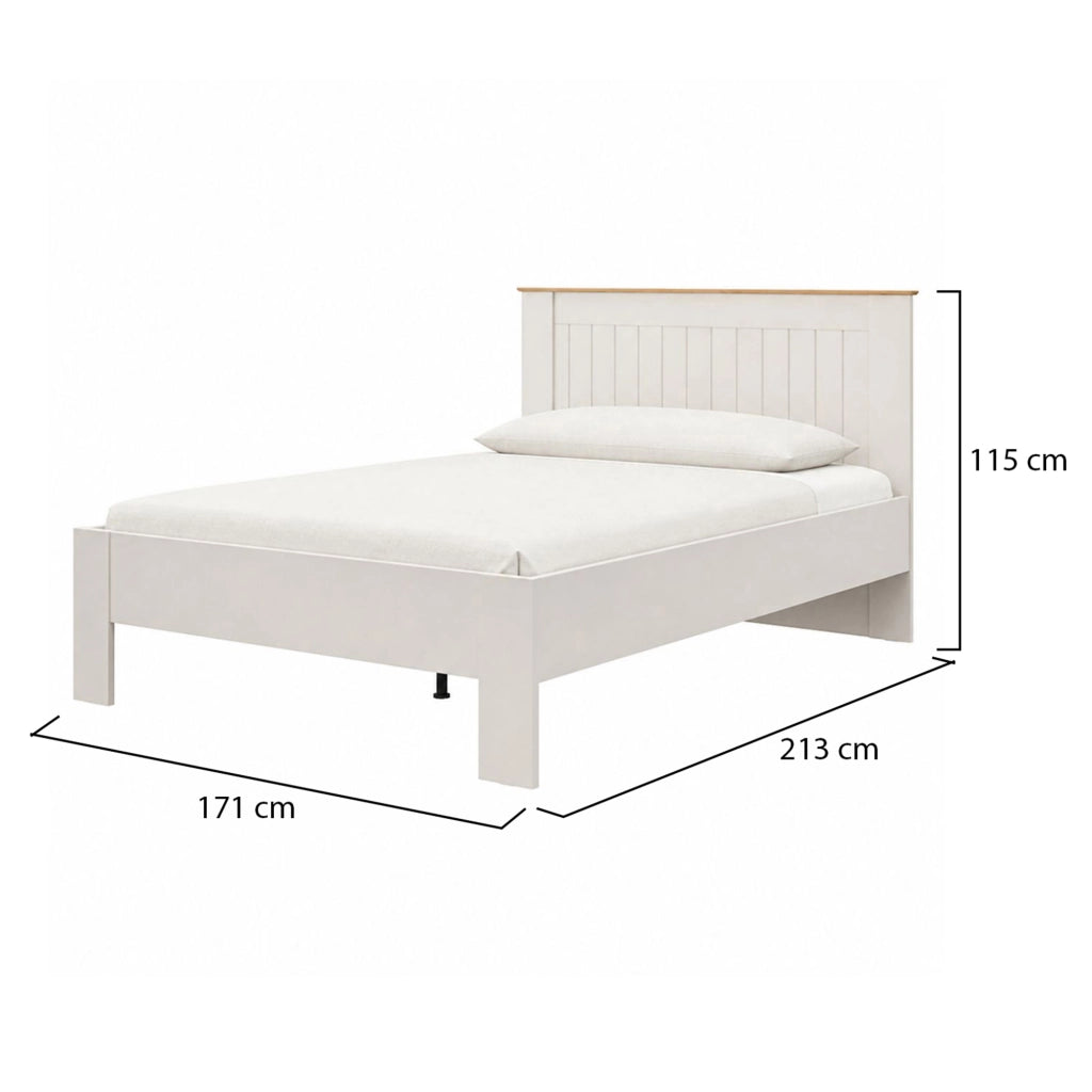 Letto Matrimoniale Luangp, Letto Matrimoniale Dimensione Materasso 160x200 cm, Bianco Crema