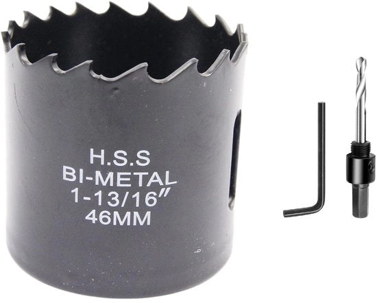 Circoncisione a doppio metallo - Robusta e riciclabile - 46 mm - Lame per sega circolare - Adatta per legno e metallo - Colore nero