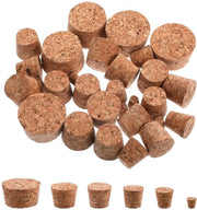 Cappi di sughero conico 30 pezzi - per bottiglie - vari misure - diverse dimensioni - colore legno