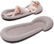 Matressa gonfiabile per spiaggia con cuscino e bordo – Letto gonfiabile comodo per spiaggia o giardino (180x75 cm)