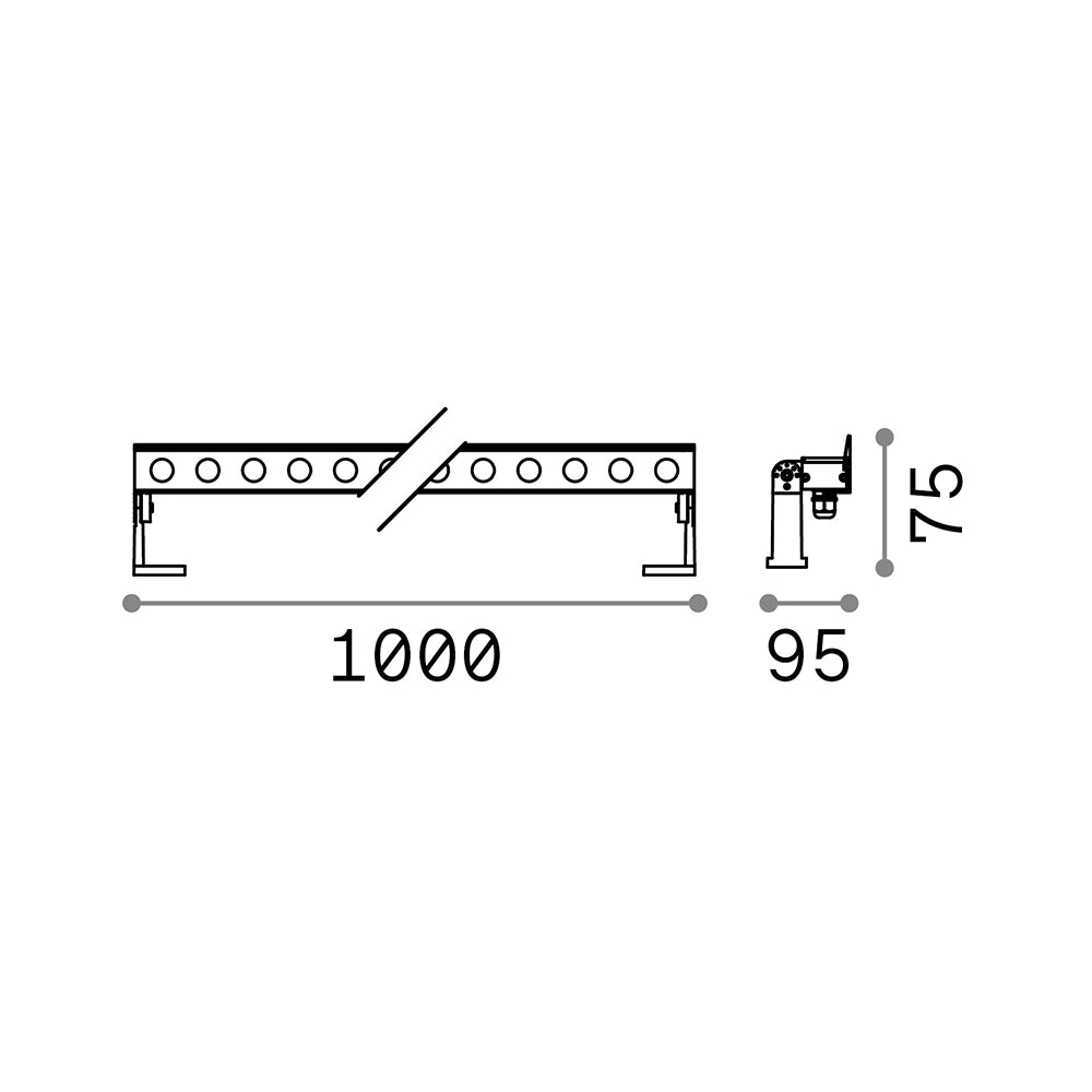 Proiettore Lineare Thor Alluminio Antracite 1 Luce 40W 3000K Luce Calda