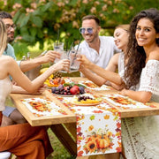 Tavolo da pranzo con foglie di quercia - Panno da tavola - Materiale duraturo - Lavabile - Atmosfera accogliente autunnale
