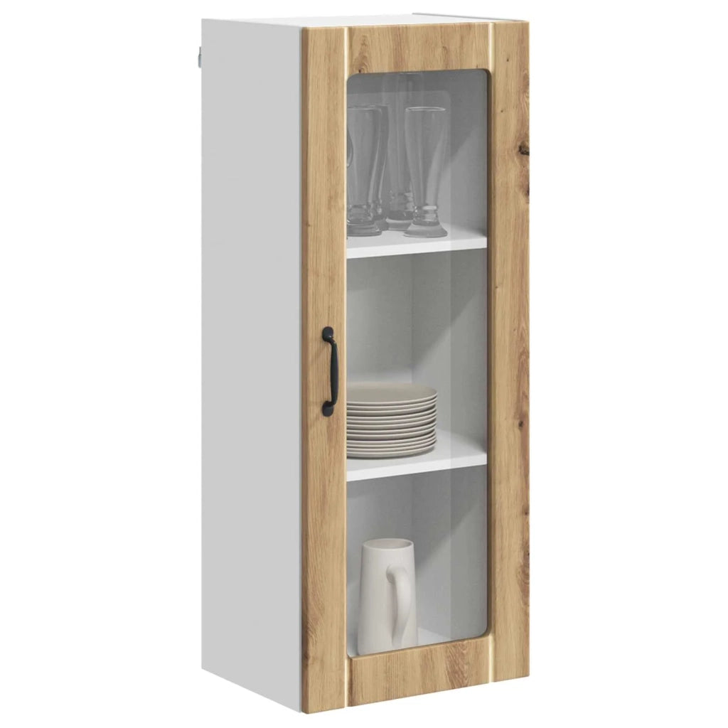 Pensile da cucina | Mobile in vetro da parete LUCCA Rovere Artigianale