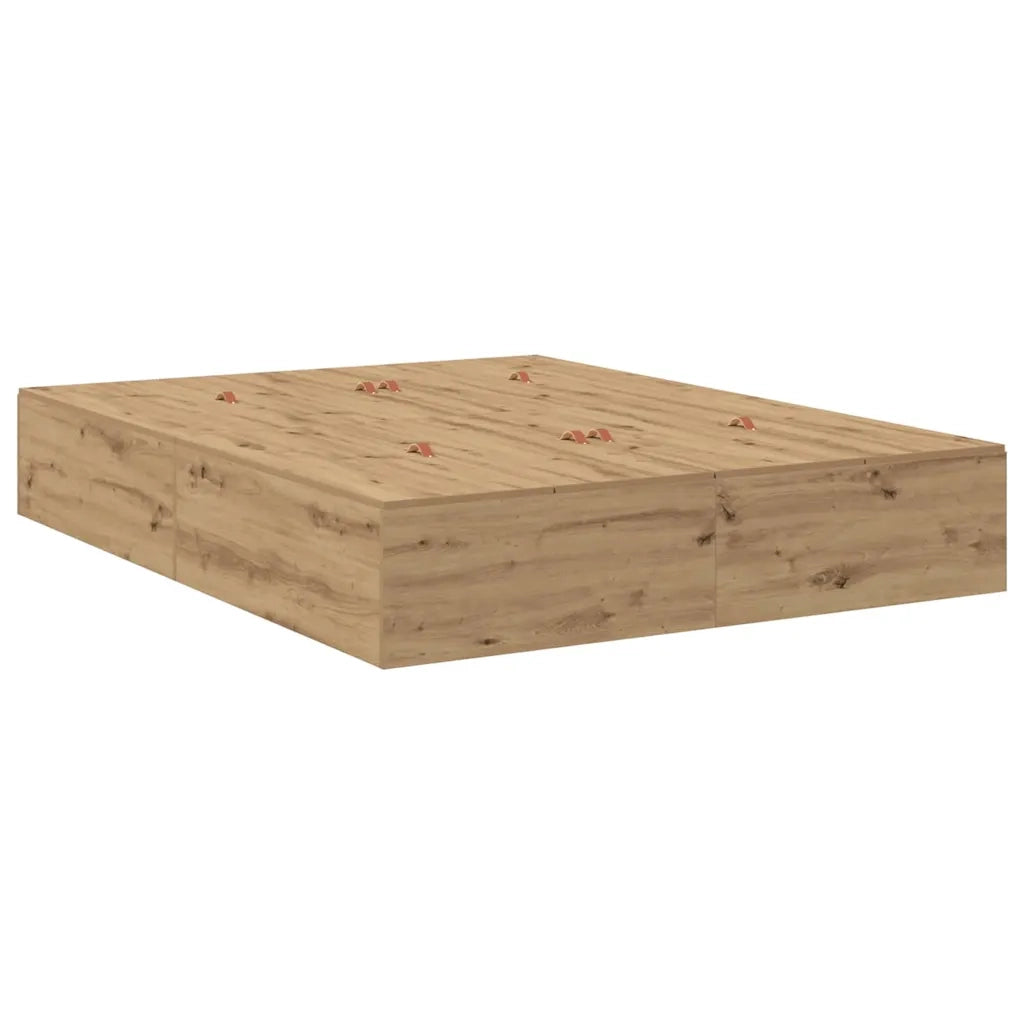 Struttura letto con contenitore Rovere artigianale 150 cm 3335652