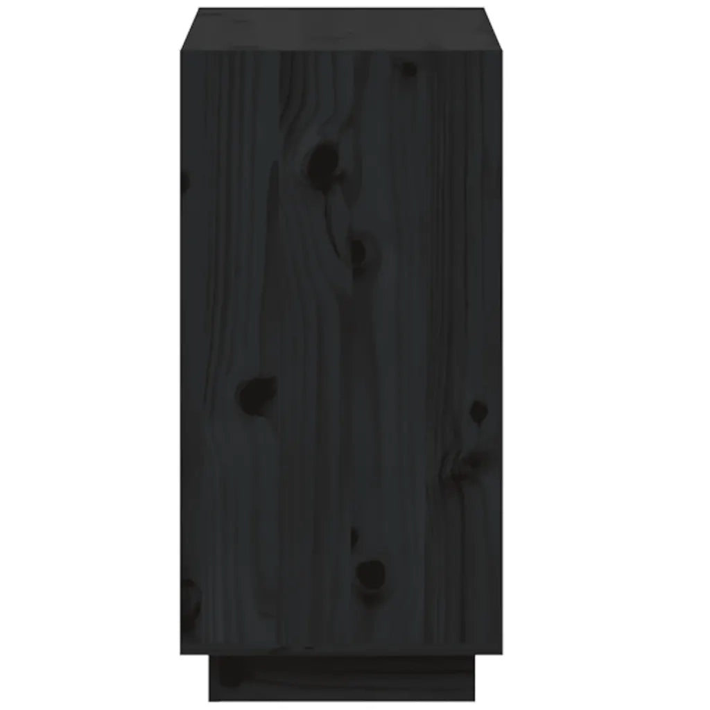 Libreria Nera 60x35x71 cm in Legno Massello di Pino 810863