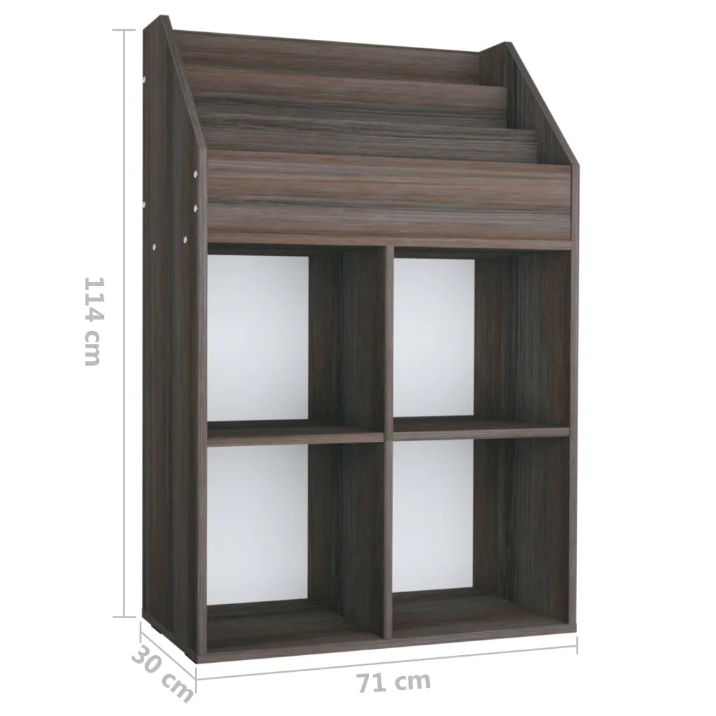Portariviste Bambini Grigio Rovere Sonoma 71x30x114 Multistrato 339533