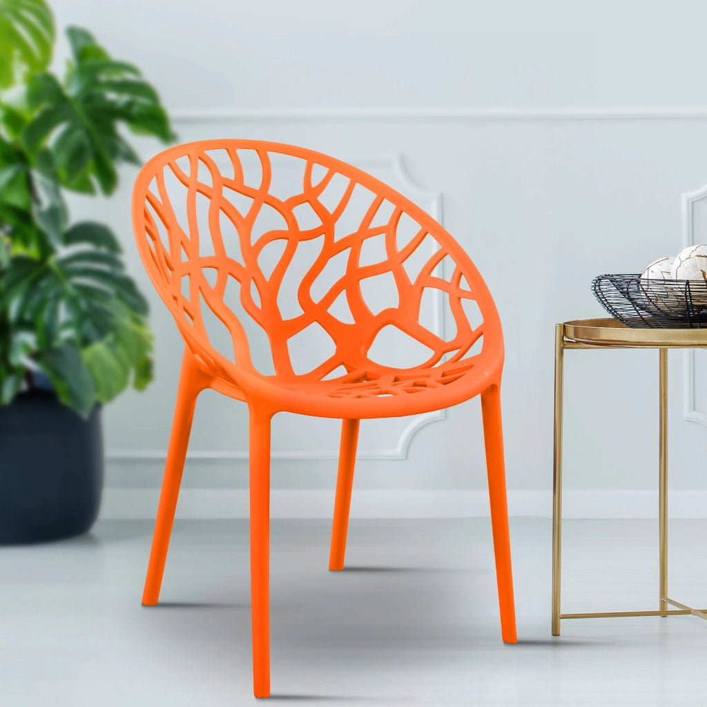 Set 4 sedie da giardino HOPE arancione