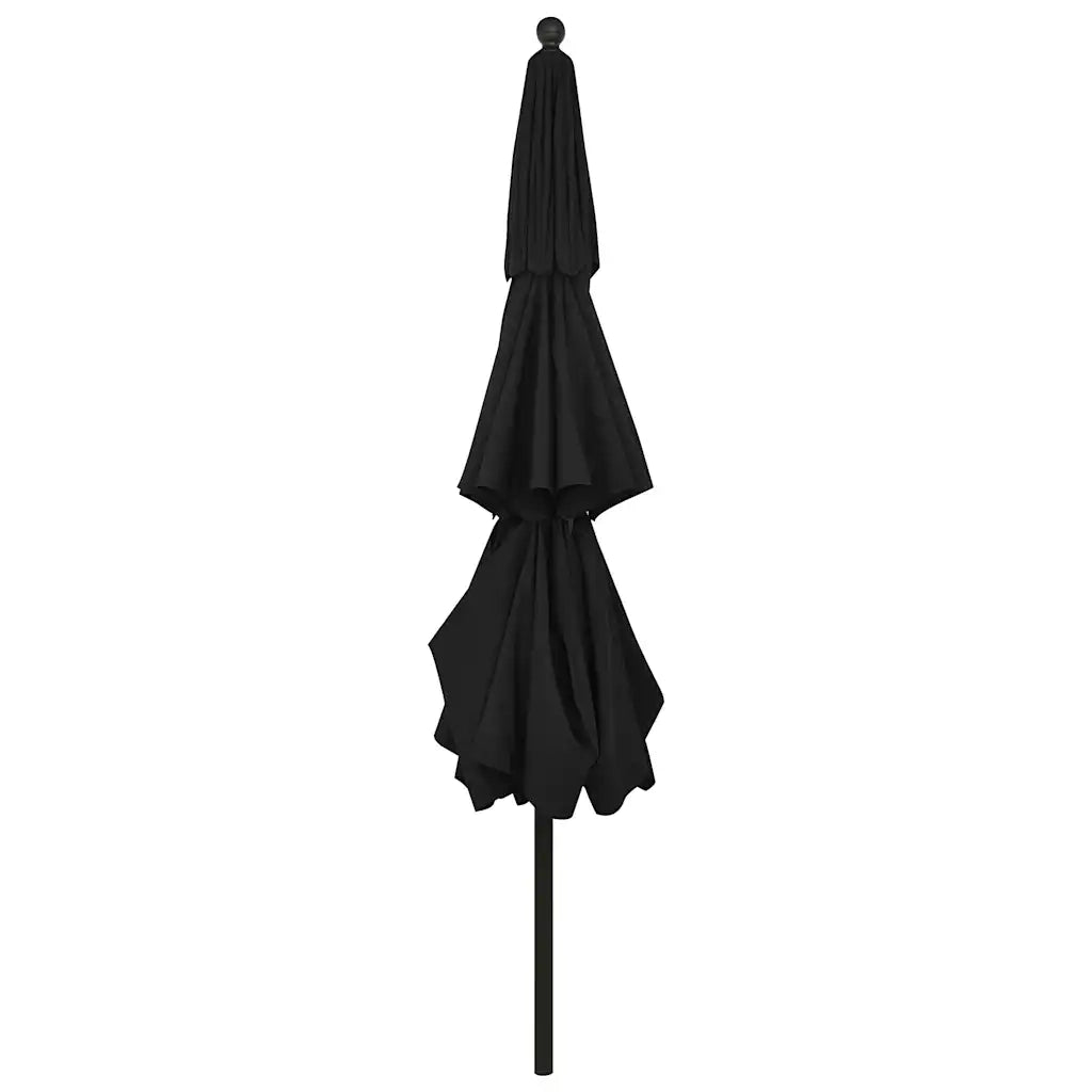Ombrellone a Sbalzo 3 Livelli Palo Alluminio 3,5 m Nero 313882