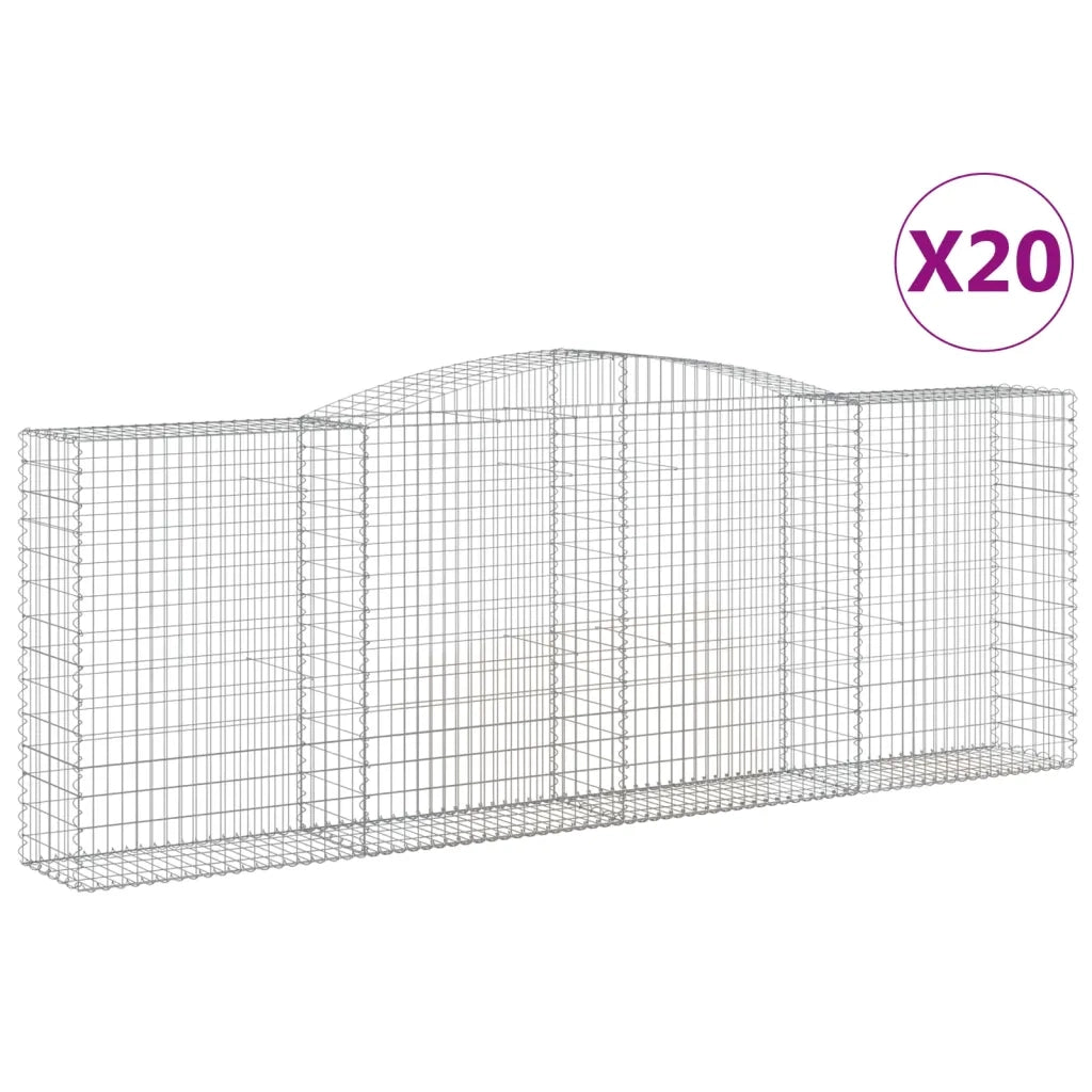 Cesti Gabbioni ad Arco 20 pz 400x50x140/160 cm Ferro Zincato 3147032