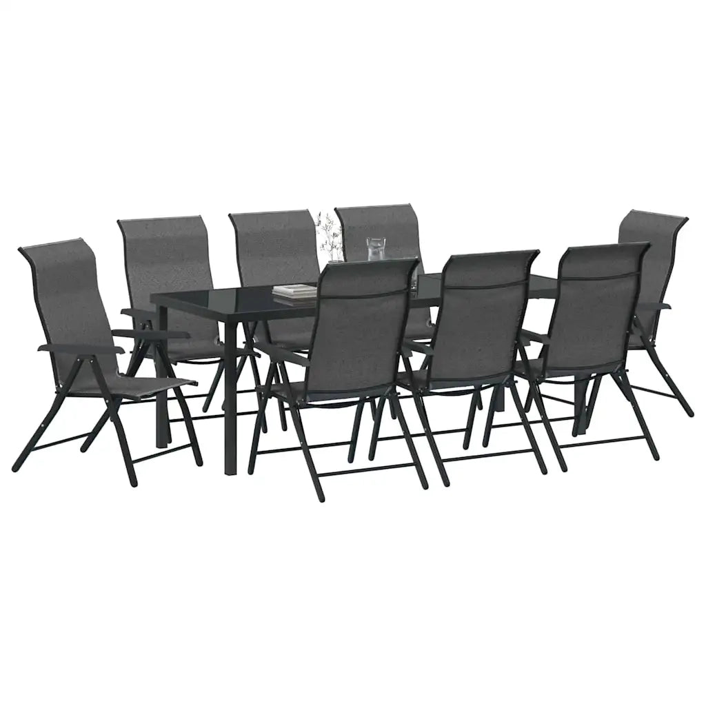 Set da Pranzo per Giardino 9 pcs Grigio 3379281