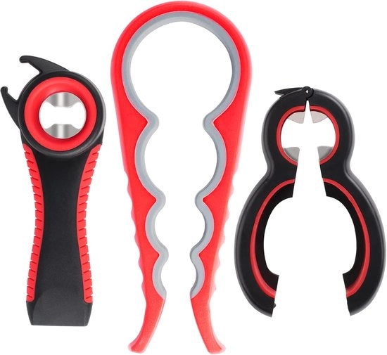 Flesapertura multifunzionale con manico antiscivolo - set 6-in-1, 5-in-1 e 4-in-1 - apripittature per bambini e anziani con artrosi