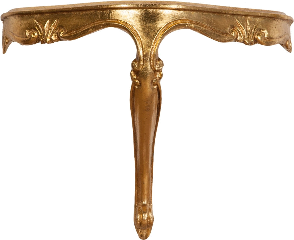 Biscottini Mensola a muro in legno finitura foglia oro anticato Made in Italy L43xPR21xH32
