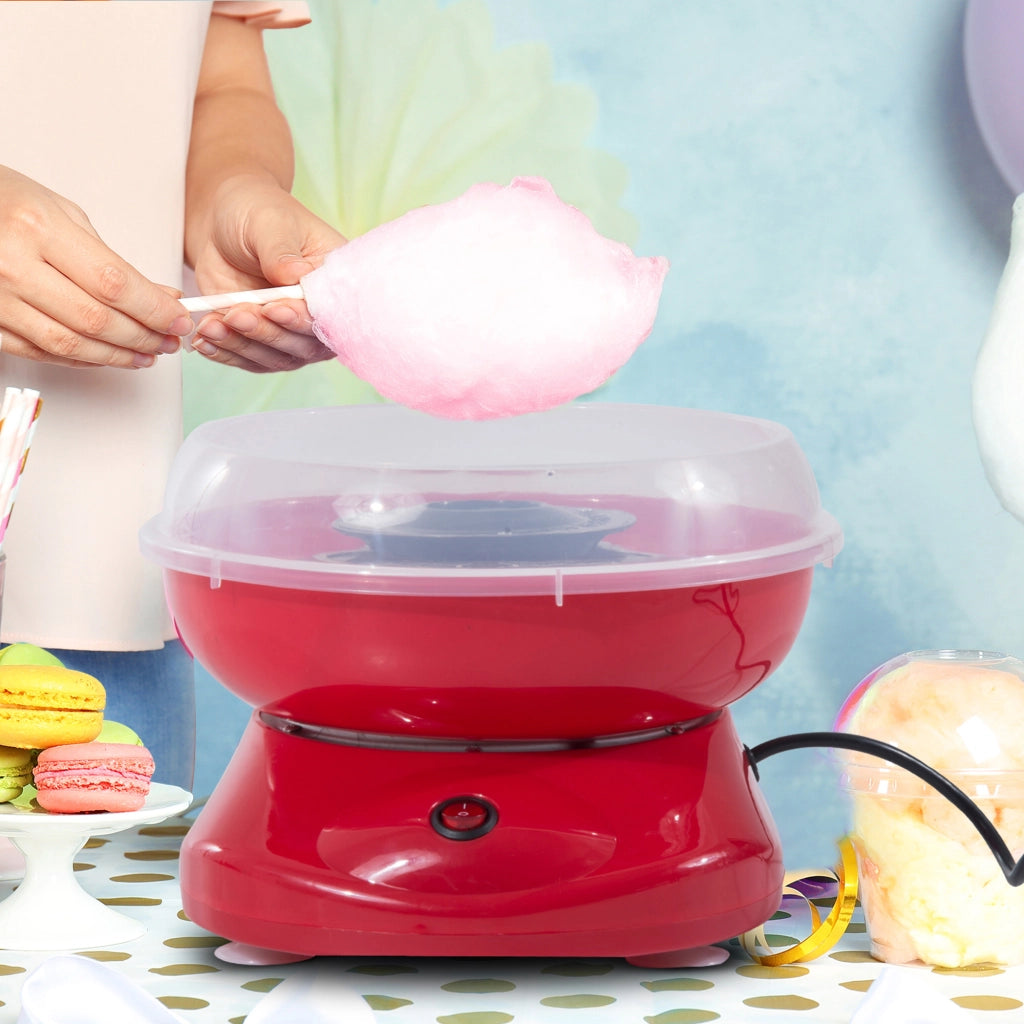 Macchina per Zucchero Filato in PP, Acciaio Inox e Alluminio 450W 27 x 26 x 18cm Rosso