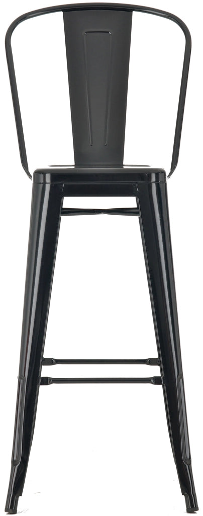Set 4 Sgabelli Con Schienale Aiden In Metallo nero