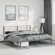 Giroletto con Testiera in Metallo Nero 183x213 cm 352324