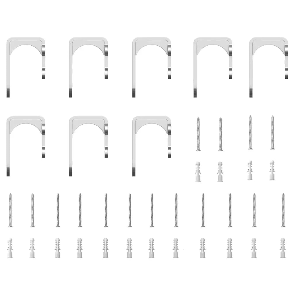 Kit Binari Porta Scorrevole 400 cm Acciaio Inossidabile Argento