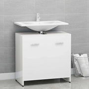 Armadio da Bagno Bianco Lucido 60x33x61 cm in Truciolato cod mxl 63907